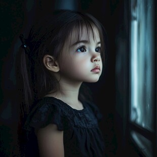 怡然自得的小女孩壁纸