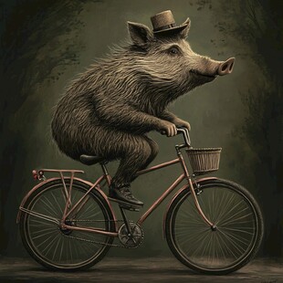 骑单车的小动物