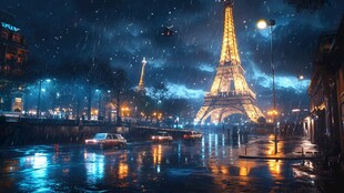 雨中巴黎