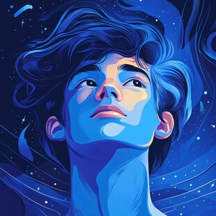科技男插画