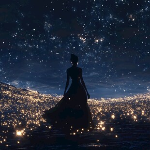 星辰大海女孩背影