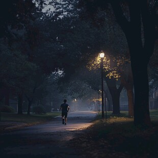 路灯下的人