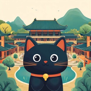 猫咪文创插画