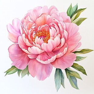 手绘立体牡丹花卉