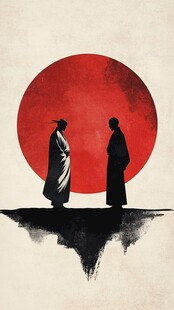 插画红日