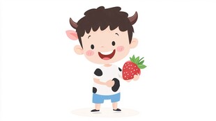 草莓牛牛卡通形象
