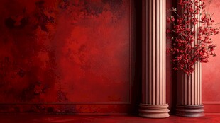 红色新中式花艺