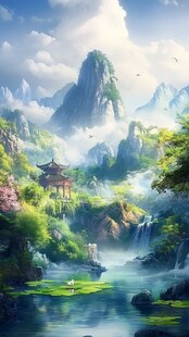 古风山水场景