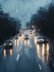 雨天道路行车