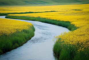 油菜花水景