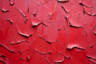 红墙背景油漆脱落