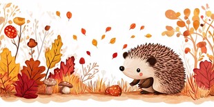 秋天里的小刺猬