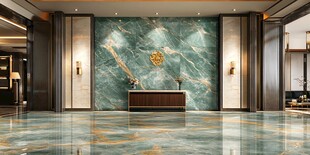 蓝色大理石迎宾区