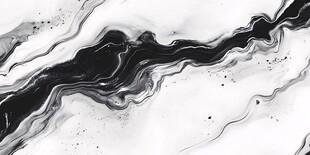 抽象黑白流彩水墨画