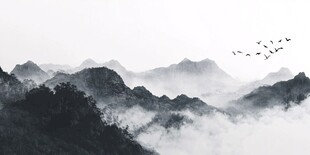 墨韵禅意山峰群山云雾