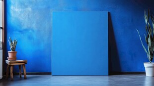 蓝色的房间内部