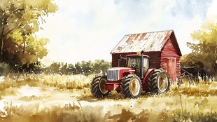 秋收插画