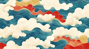 彩云海水纹