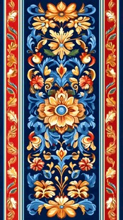 蓝色印花古典图案