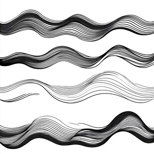 高级灰线条波浪纹理