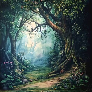 梦幻森林立体画