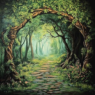 梦幻森林立体画