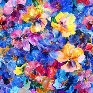 彩色缤纷花朵炫丽绽放