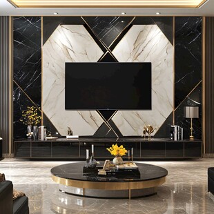 黑金高档大理石背景墙