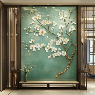 梅壁画墙纸