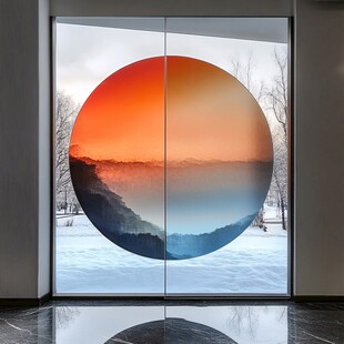 巨幅意境山水玻璃屏风