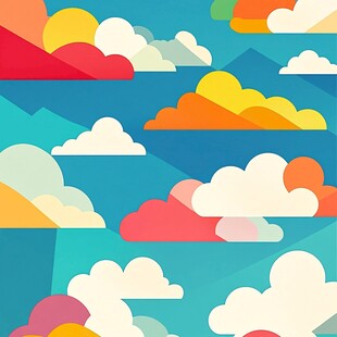 几何云朵面料素材