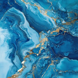 蓝色流体创意抽象画