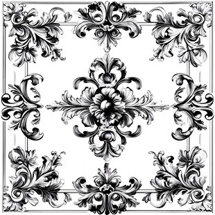 黑色欧式古典花纹