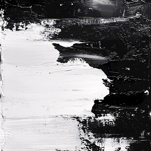 黑白大气抽象油画