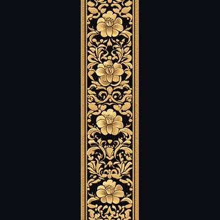 金色木雕花纹图案