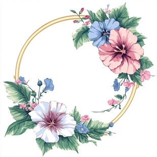 手绘边框花朵