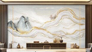 金线山脉客厅背景