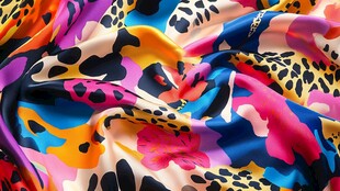 数码印花跳色豹纹