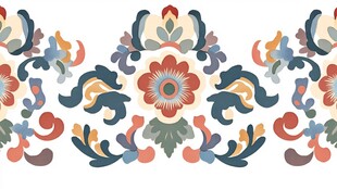 色块花古典图案组合