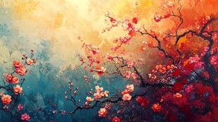 唯美梦幻梅花林