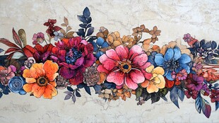 手绘创意百花壁纸