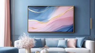 客厅挂画蓝色渐变
