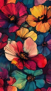 彩色绚丽梦幻唯美花朵