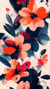 高端抽象花卉色块