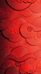 红色浮雕图案