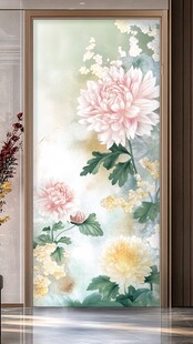 牡丹花艺术玻璃