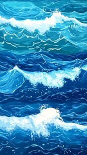 波涛海浪插画