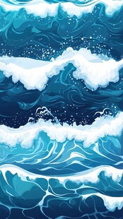 波涛海浪插画