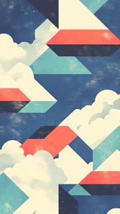 几何云朵面料素材