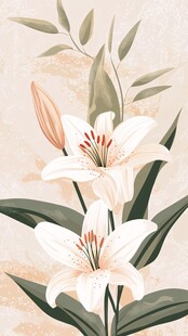 百合包装插画
